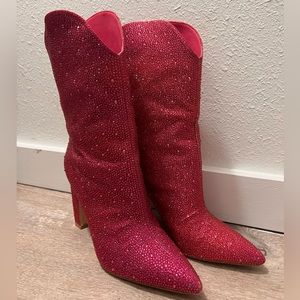 Sparkle Rhinestone Pink Cowgirl Boots